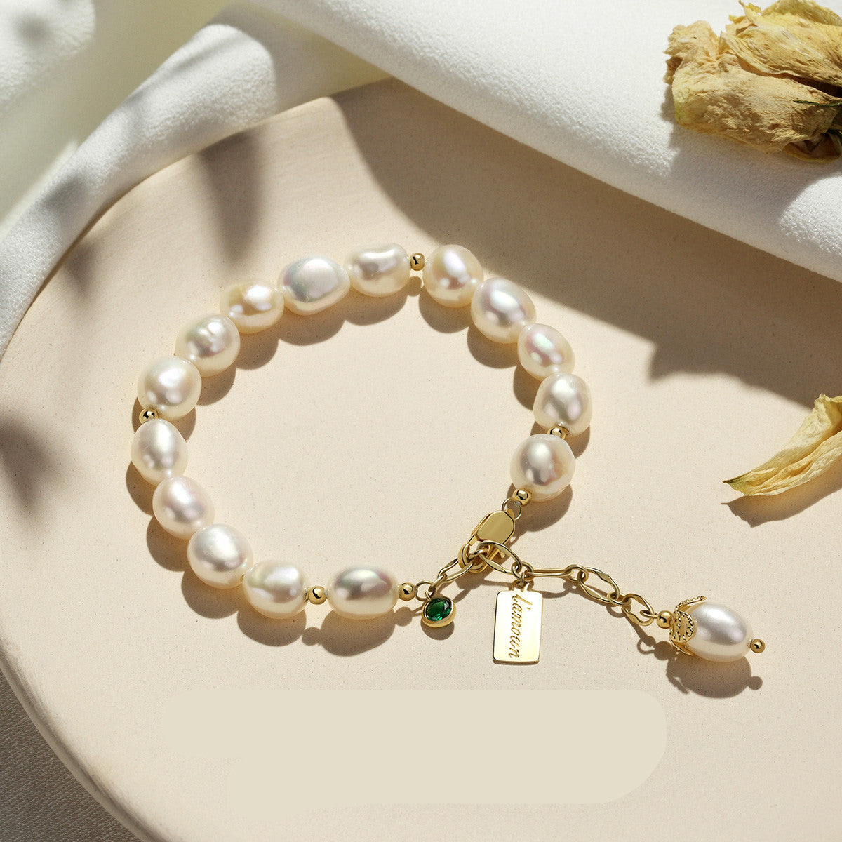 Zircon Pearl Bracelet