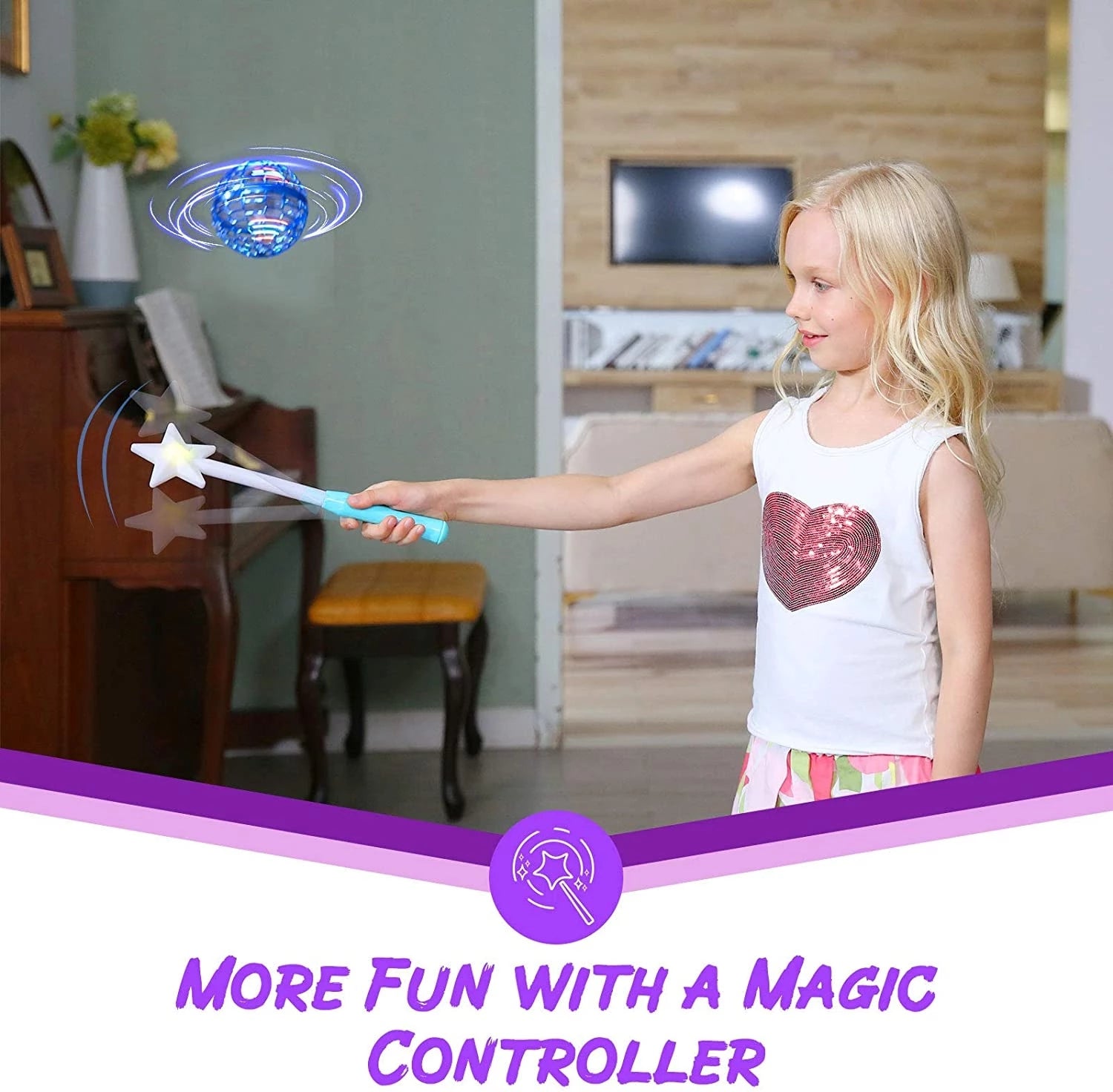 Flynova Pro Flying Ball Spinner Toy Hand Controlled Drone Helicopter 360 Rotating Mini UFO With Light Kids Gifts