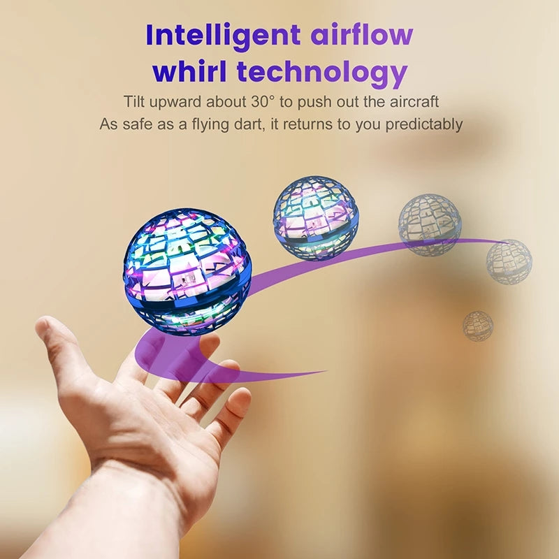 Flynova Pro Flying Ball Spinner Toy Hand Controlled Drone Helicopter 360 Rotating Mini UFO With Light Kids Gifts