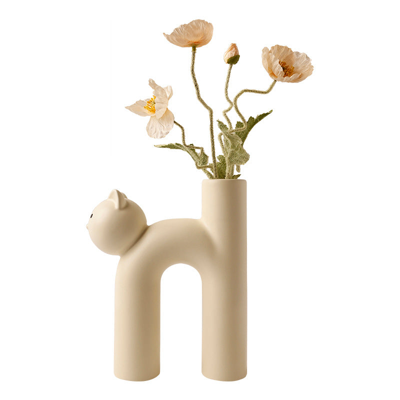 Cute Tube Cat Vase