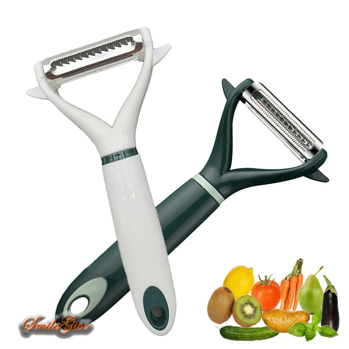 2 In 1 Vegetable Fruit Potato Peeler Upgrade Sharp Parer Slicer Julienne Cutter