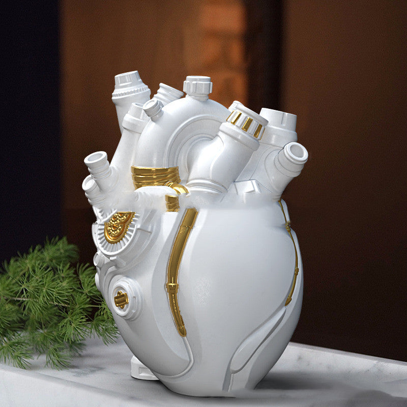 Cyber Punk Simulation Heart Vase Ornament Creative Technology Halloween Home Decor