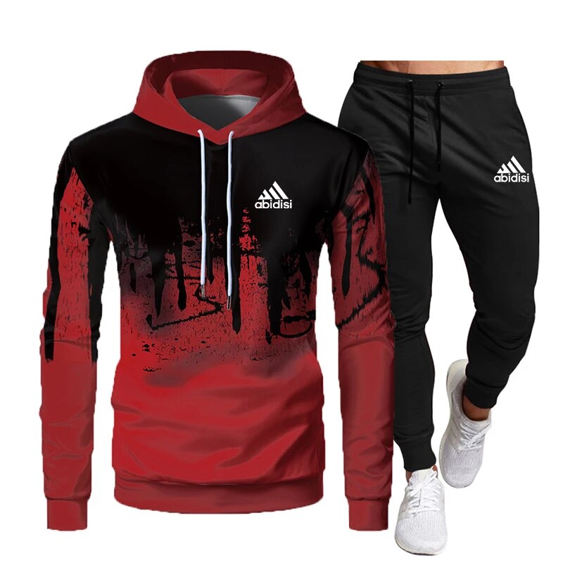 Tracksuit Men Sets Winter Hoodies Pants 2 Piece Set 2021 Running Hoody Mens Brand Sweatshirt Sport Joggers Sweatpants Suit Male