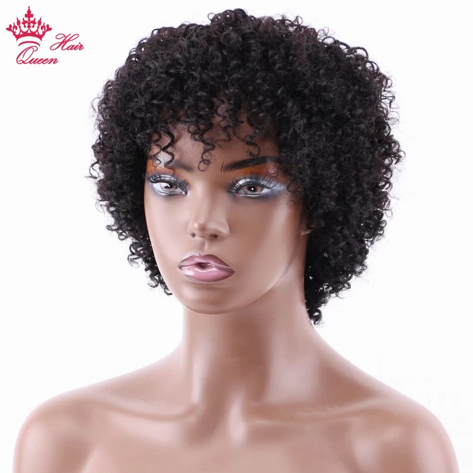 Short Human Hair Wigs Afro Kinky Curly 100% Human Hair Wig for Black Women None-Lace Wig at Good Price